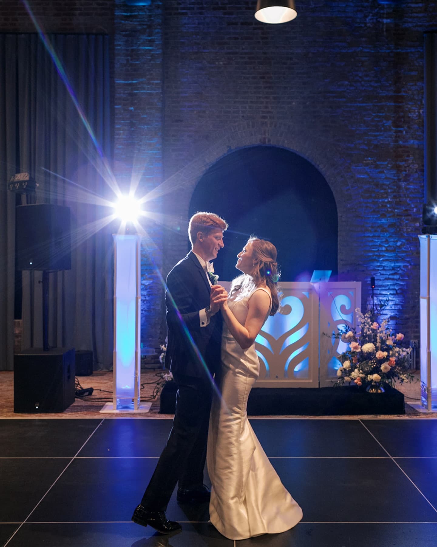 Couple sharing a romantic first dance