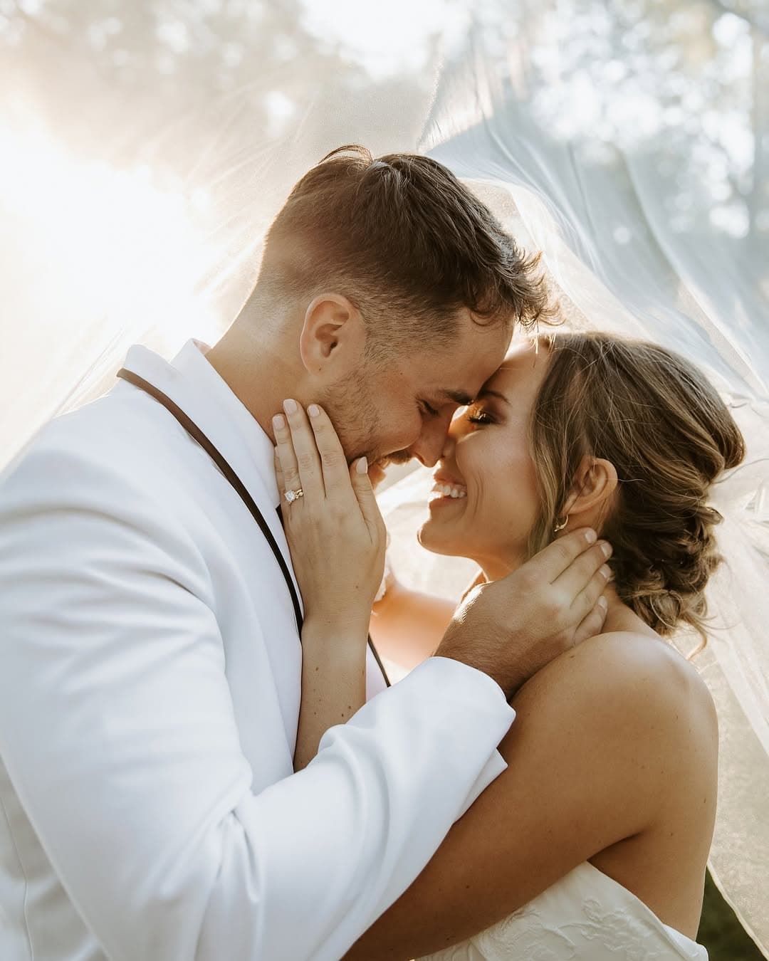 Intimate couple portrait in golden light